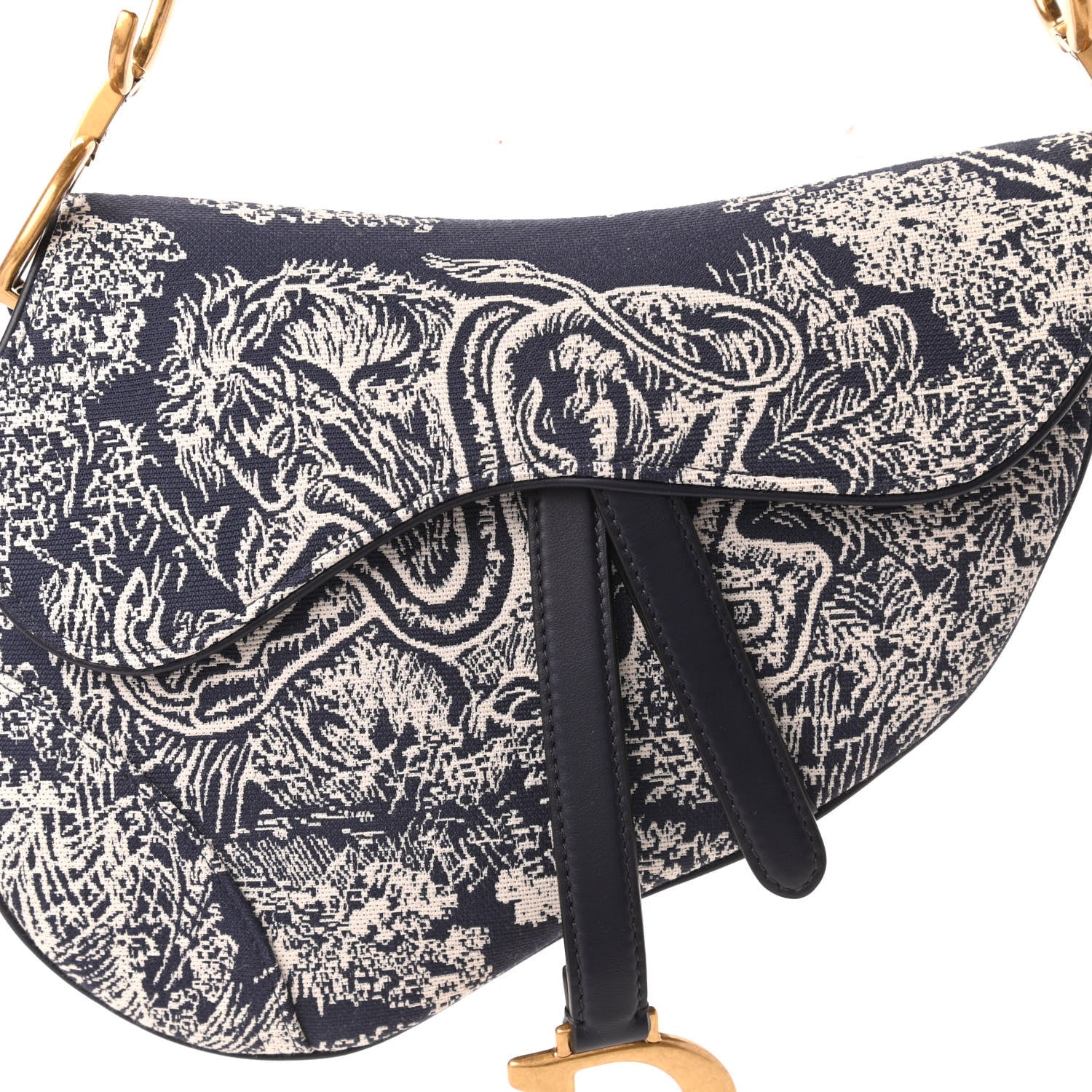 Christian Dior Canvas Embroidered Dioriviera Saddle Bag Blue 10 of 11