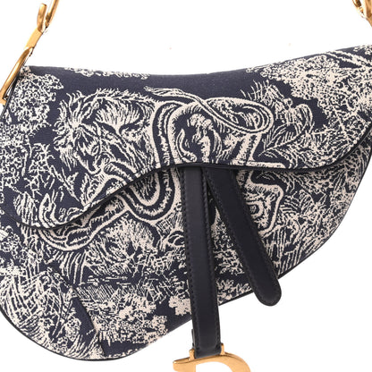 Christian Dior Canvas Embroidered Dioriviera Saddle Bag Blue 10 of 11