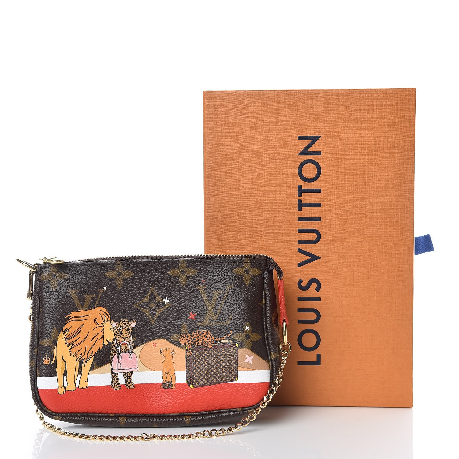 Louis Vuitton Monogram 2018 Christmas Animation Mini Cats Pochette Accessories 8 of 8