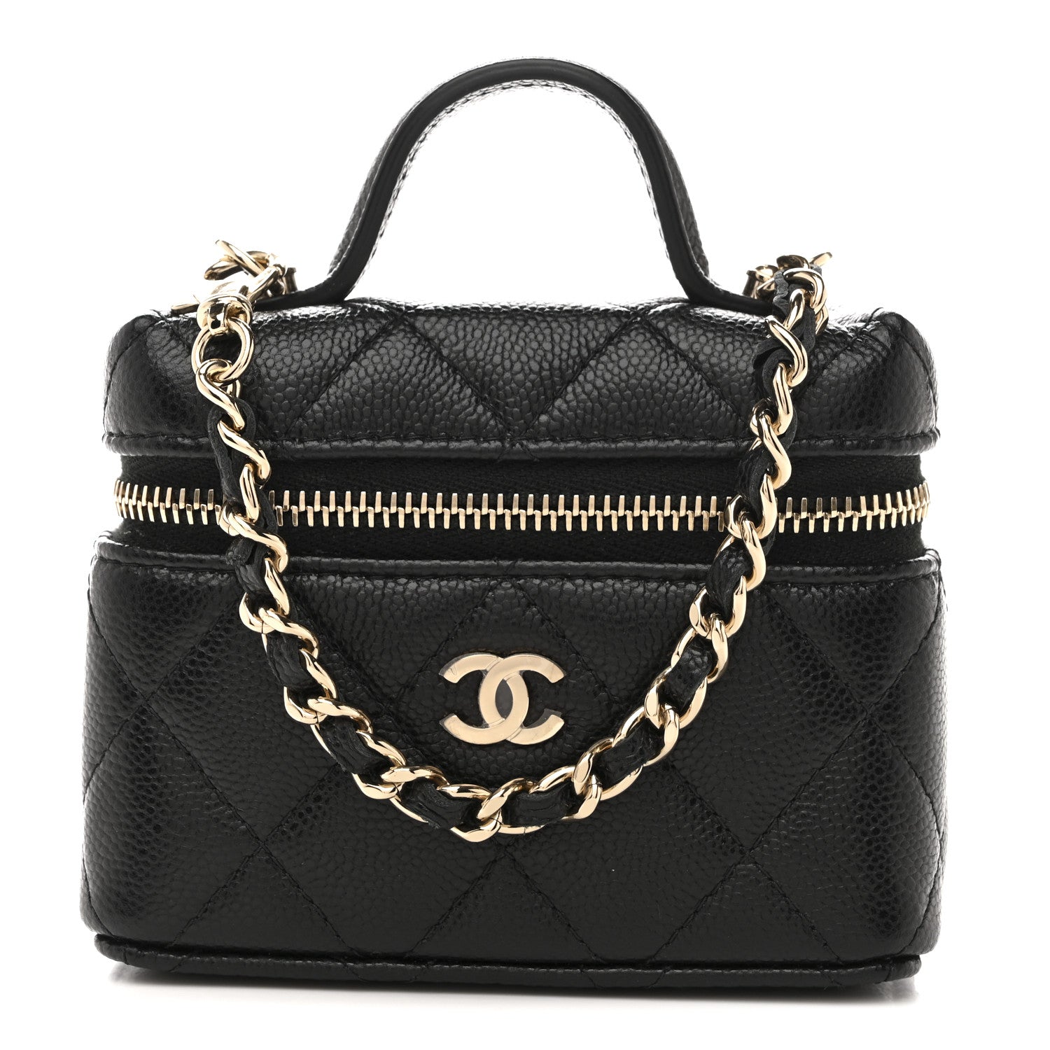 Chanel Caviar Quilted Mini Bag Charm With Chain Black 1 of 8