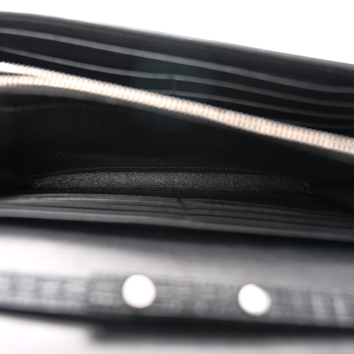 Lambskin Lizard Embossed Classic Paris Chain Wallet Black