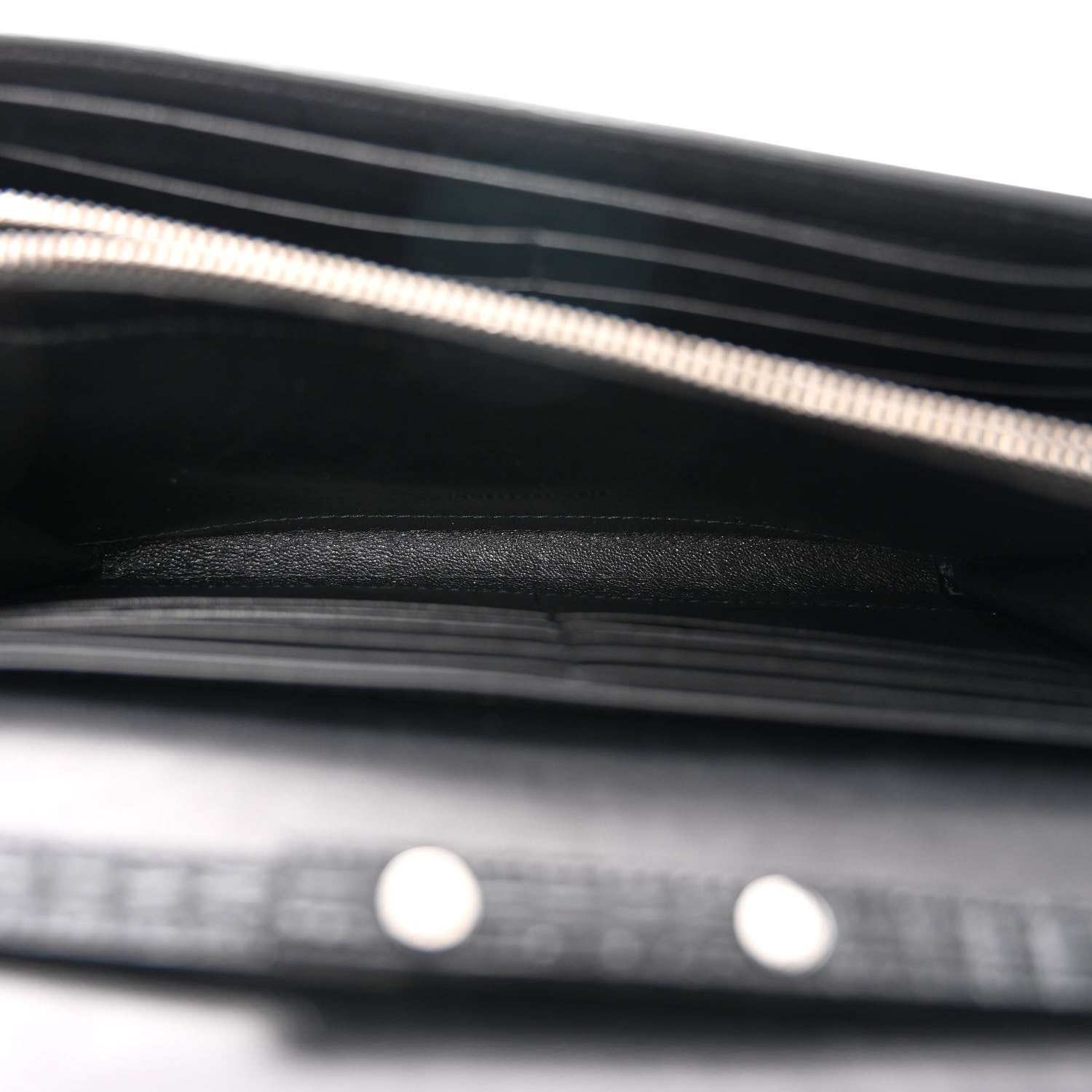 Saint Laurent Lambskin Lizard Embossed Classic Paris Chain Wallet Black 5 of 10