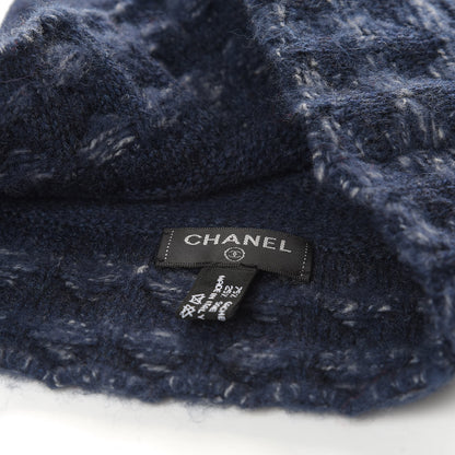 Chanel Cashmere Silk CC Beanie Hat Navy 4 of 4