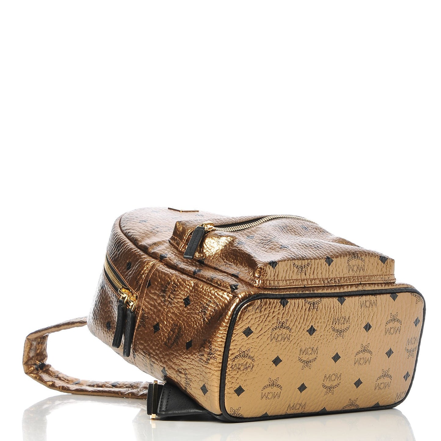 Metallic Visetos Small Stark Backpack Gold
