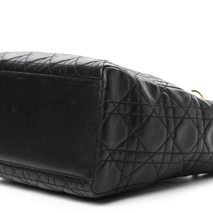 Christian Dior Lambskin Cannage Medium Lady Dior Black 8 of 9