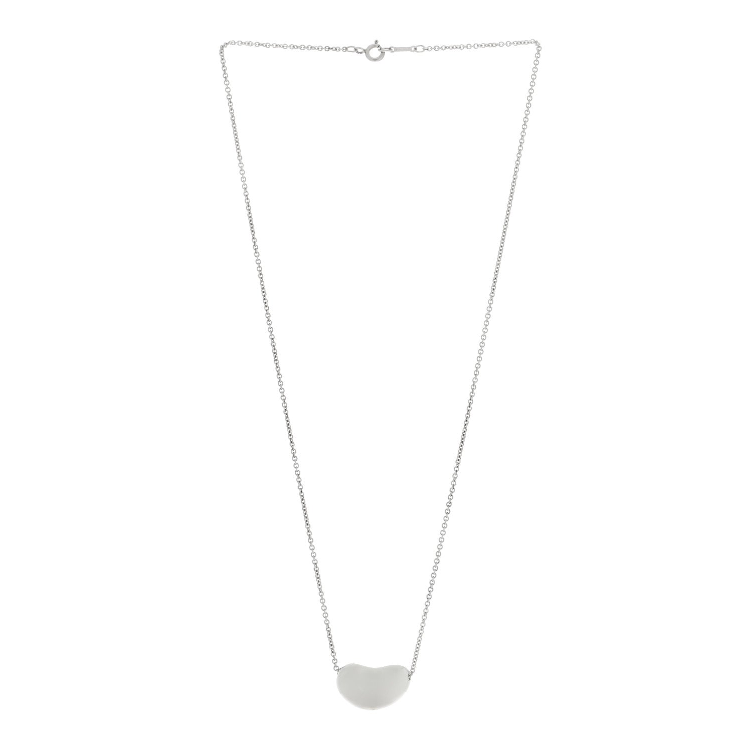 Tiffany Sterling Silver 20mm Elsa Peretti Bean Pendant Necklace 3 of 5