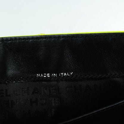 Chanel Patent Stitched CC Flap Wallet Clutch Yellow 7 of 15