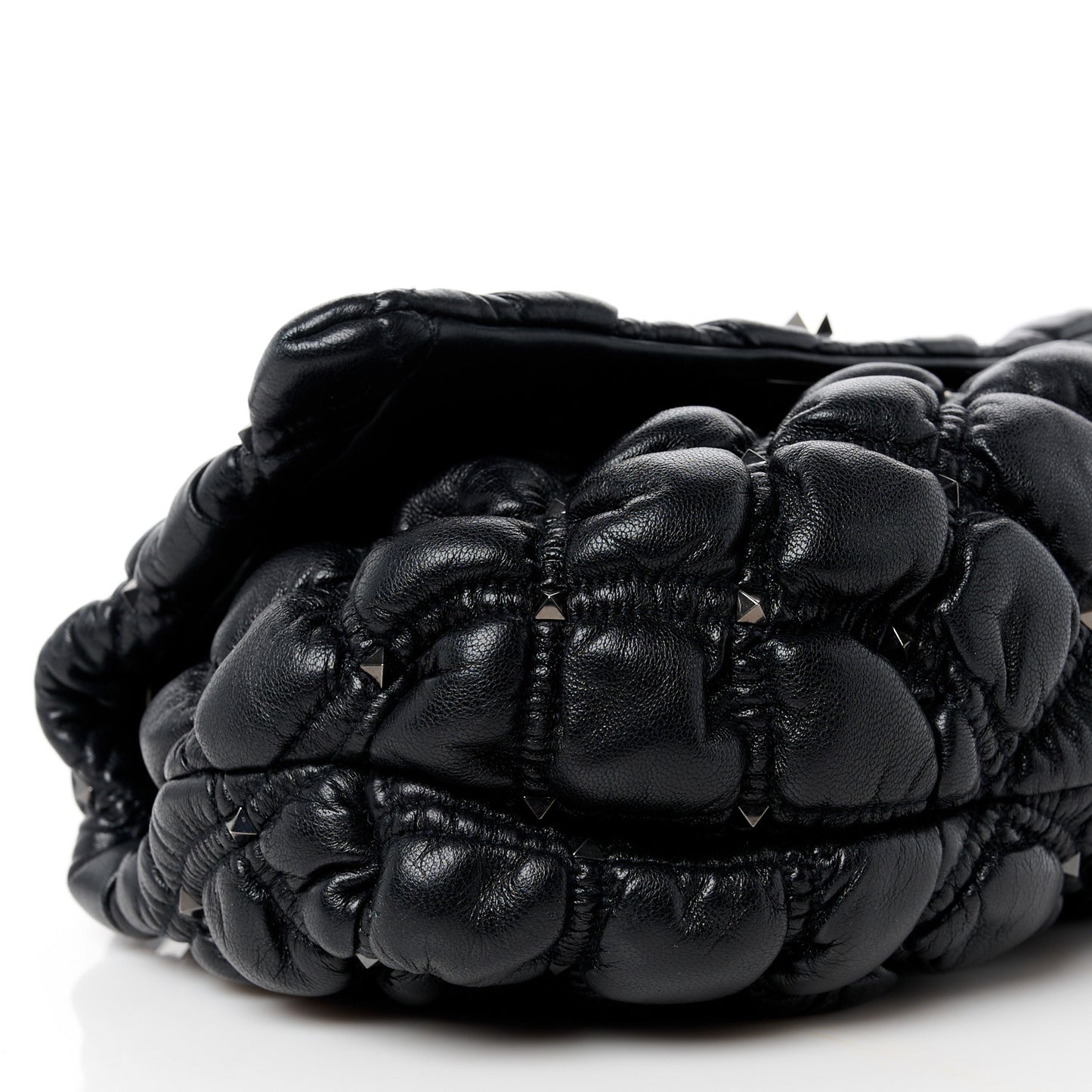 Nappa Medium Spikeme Shoulder Bag Black