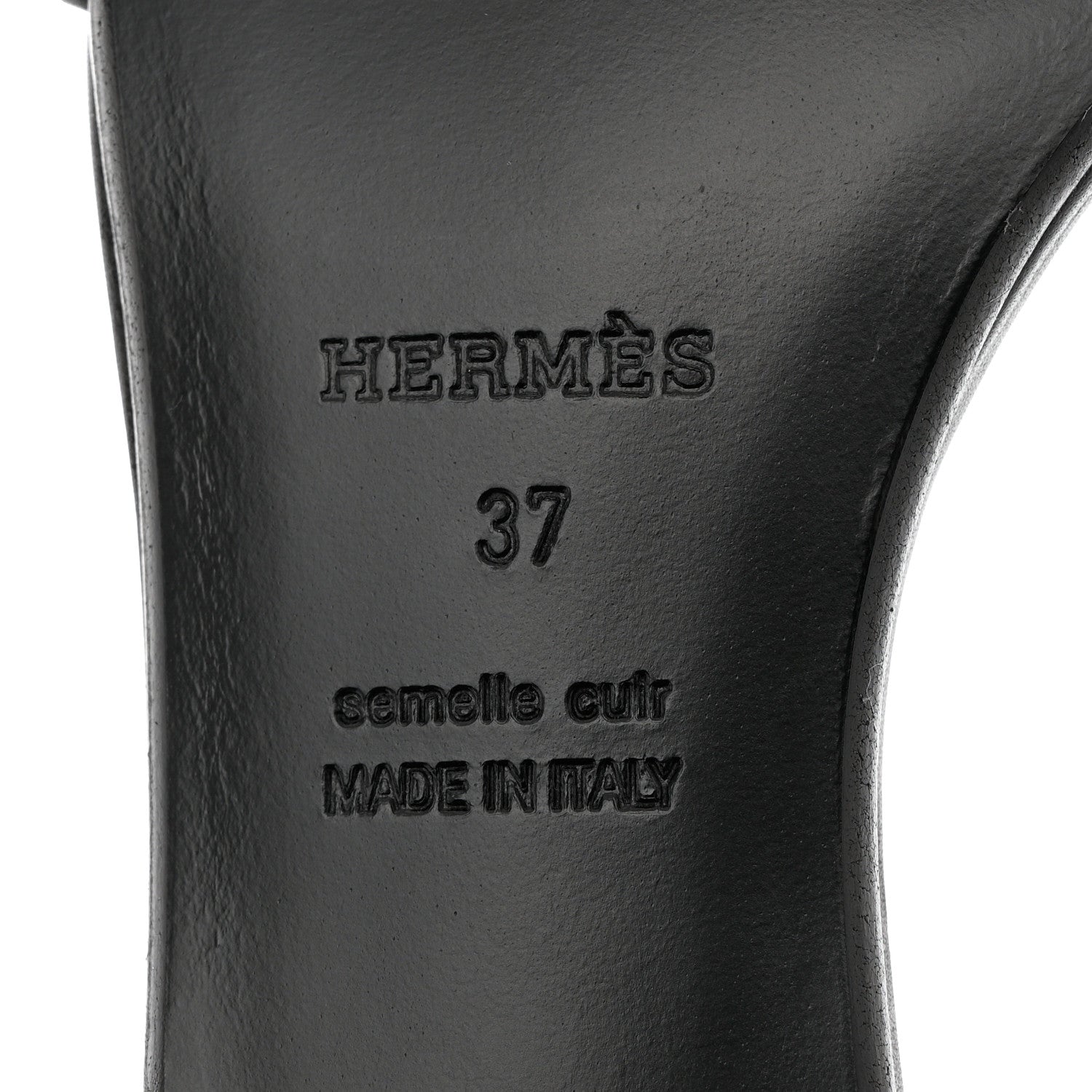 Hermes Heritage Calfskin Baia Sandals 37 Black 9 of 10