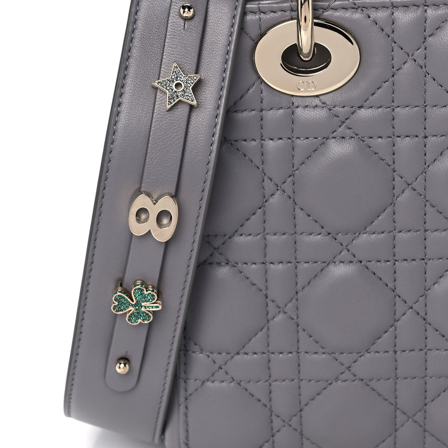 Lambskin Cannage Small My ABCDior Lady Dior Grey