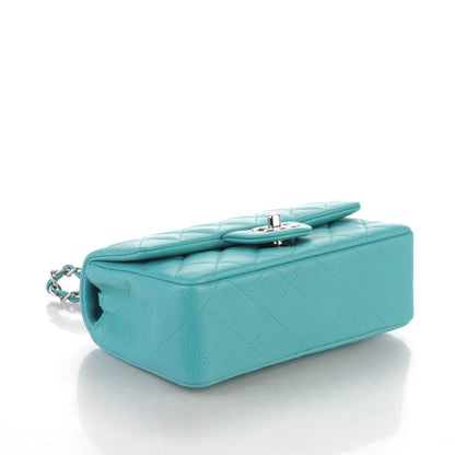 Chanel Lambskin Quilted Mini Rectangular Flap Turquoise 4 of 7