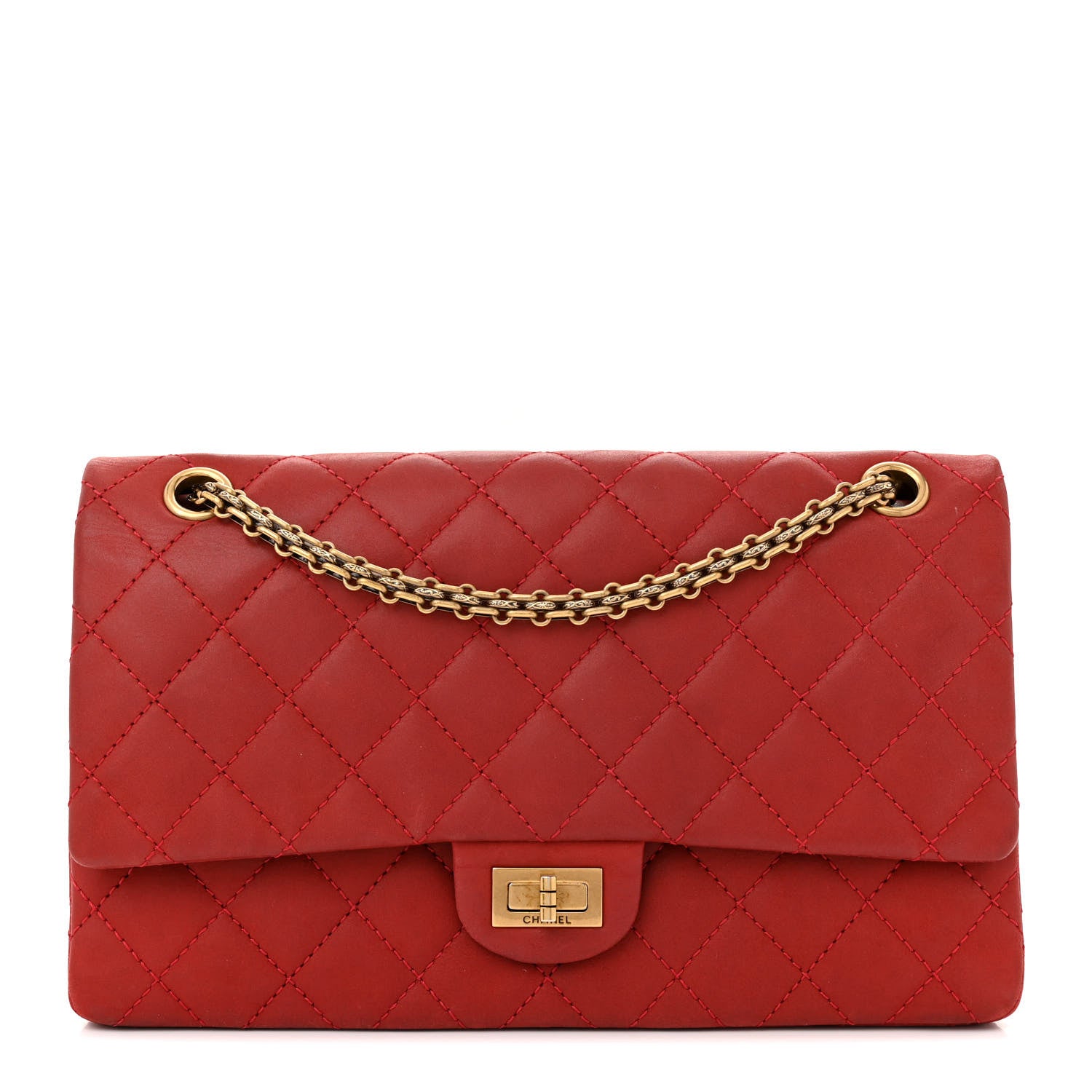 Chanel Iridescent Calfskin Quilted 2.55 Reissue 226 Flap Red 1 of 15