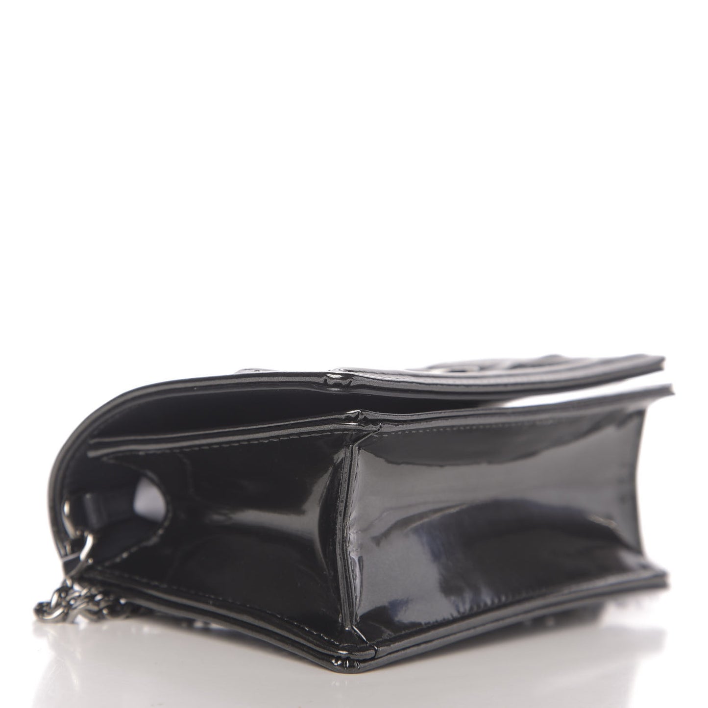 Metallic Patent Micro-Cannage Baby Diorama Flap Bag Onyx Black