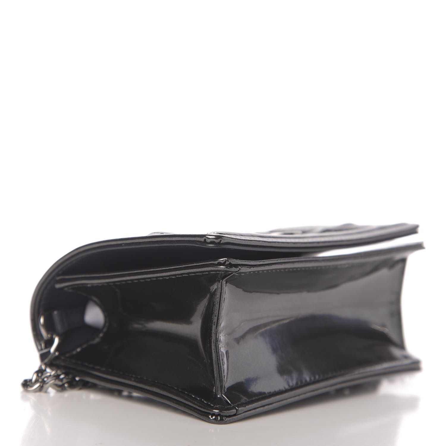 Christian Dior Metallic Patent Micro-Cannage Baby Diorama Flap Bag Onyx Black 4 of 9