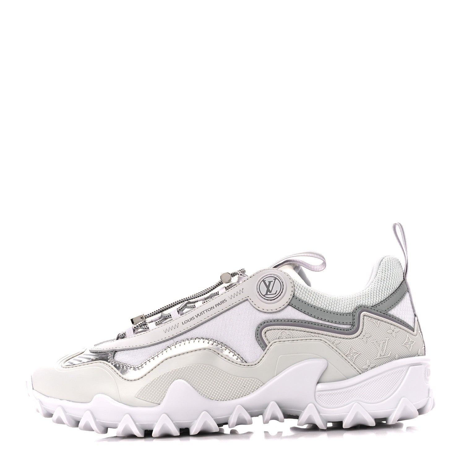 Louis Vuitton Technical Fabric LV Rush Sneakers 38.5 Silver 1 of 9