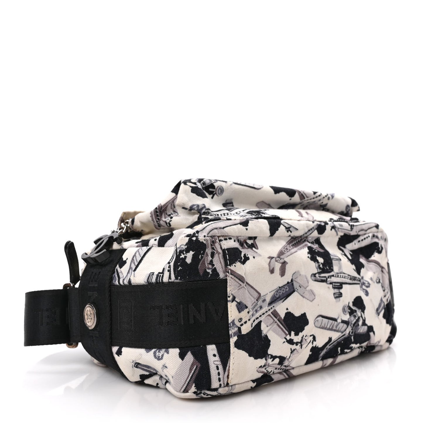 Canvas Coco Airline Messenger Bag Black White