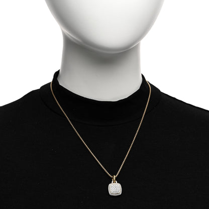 David Yurman 18K Yellow Gold Diamond 11mm Albion Pendant Necklace 2 of 4