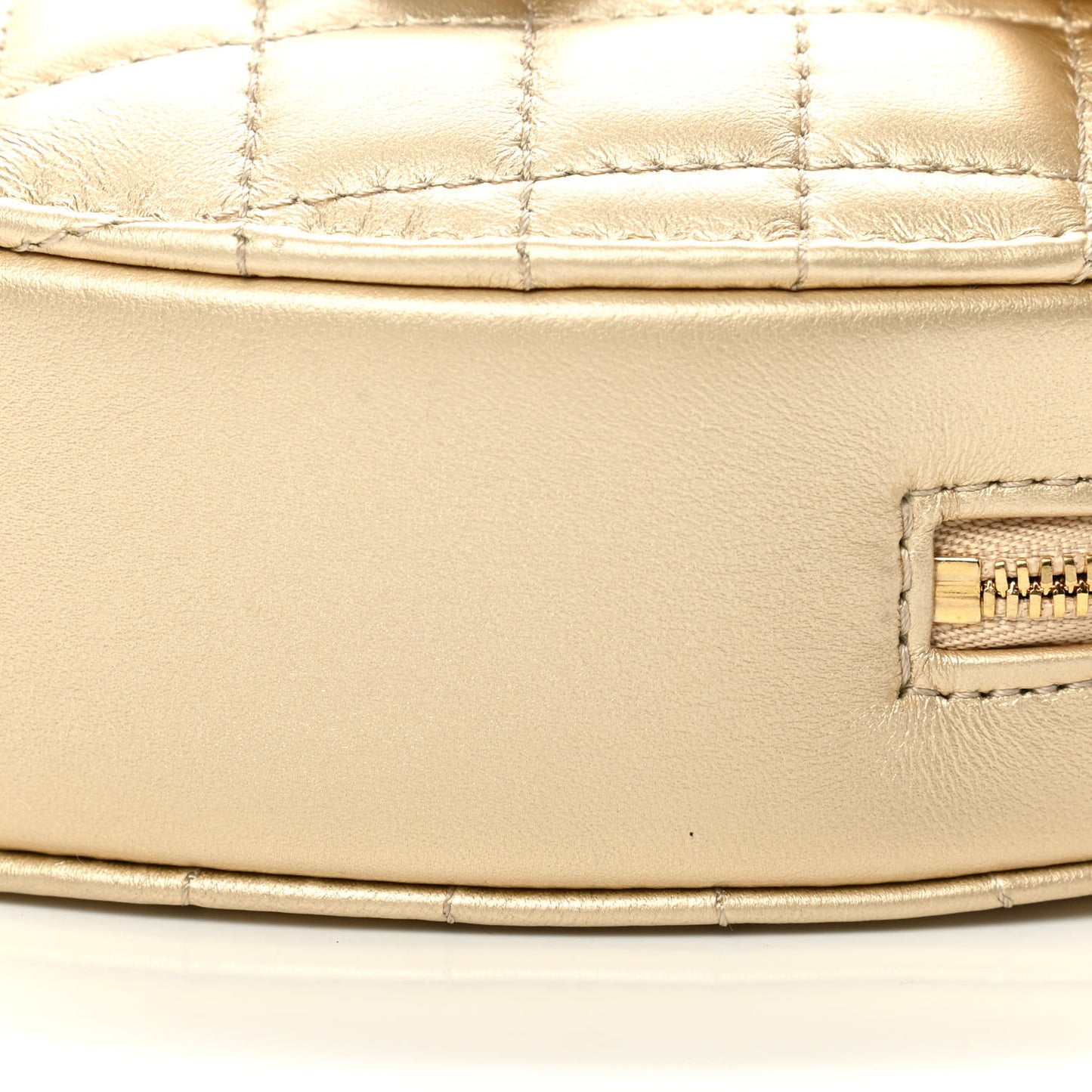Metallic Lambskin Quilted CC In Love Heart Bag Gold