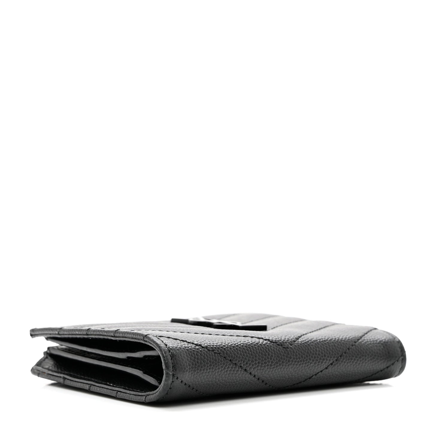 Grain De Poudre Matelasse Chevron Monogram Zipped Card Case Black