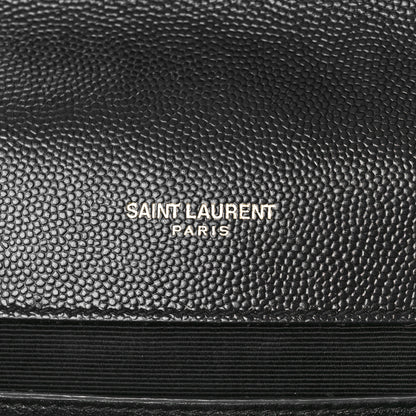 Saint Laurent Grain De Poudre Textured Mixed Matelasse Triquilt Medium Monogram Satchel Black 6 of 12