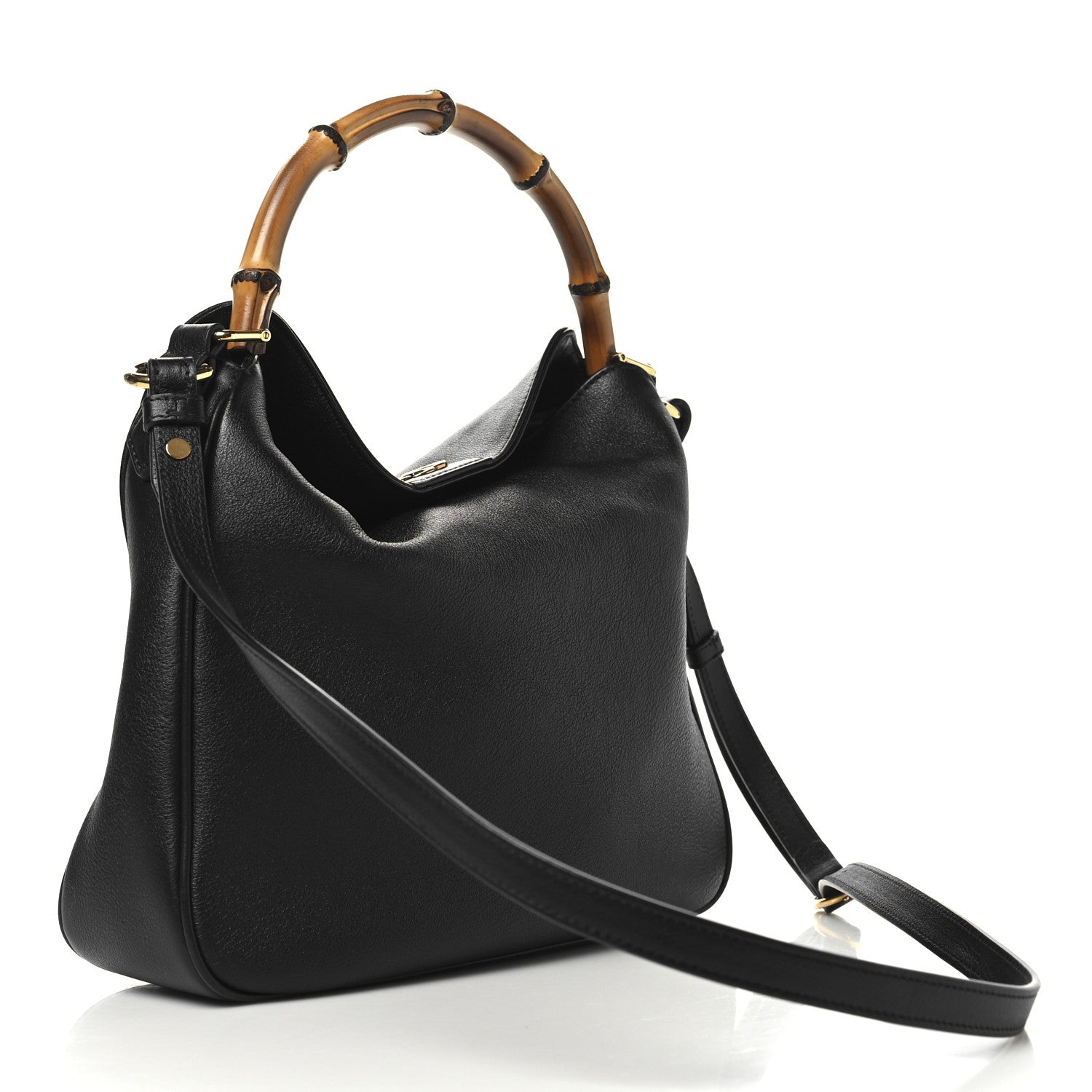 Gucci Softy Wonka Textured Dollar Calfskin Medium Diana Shoulder Bag Black 3 of 10