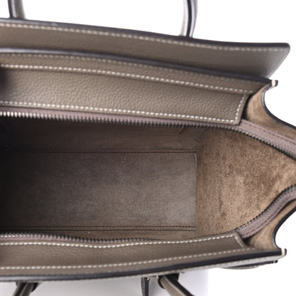 Celine Drummed Calfskin Nano Luggage Souris 4 of 4