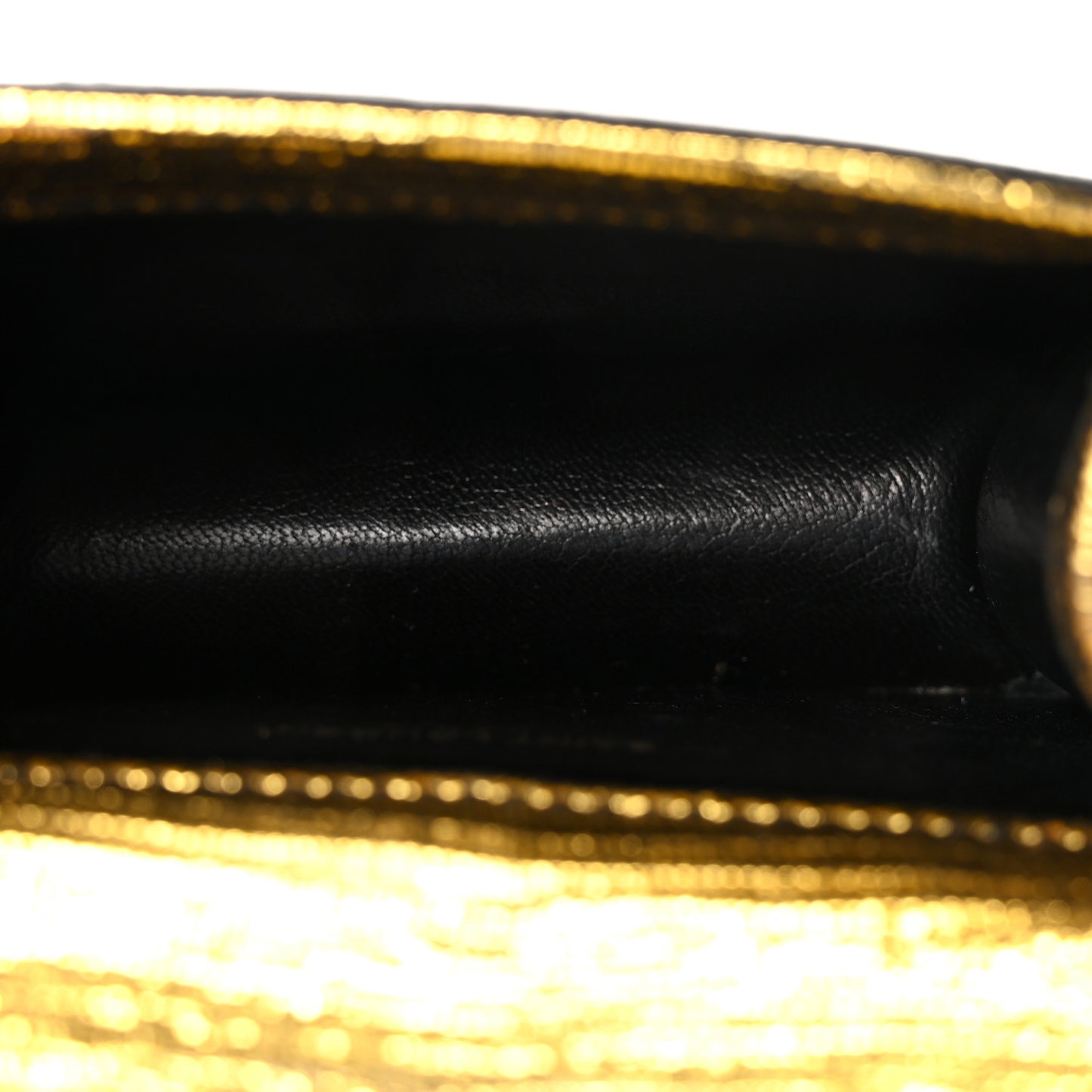 Calfskin Lizard Embossed Monogram Chain Mini Candy Crossbody Gold