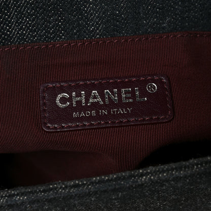Chanel Denim Quilted Medium Boy Flap Black 6 of 10