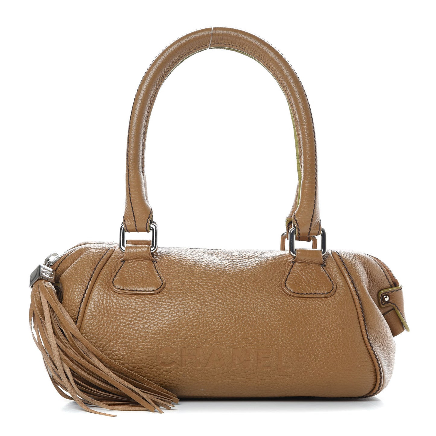 Calfskin Small Tassel Bowler Light Brown