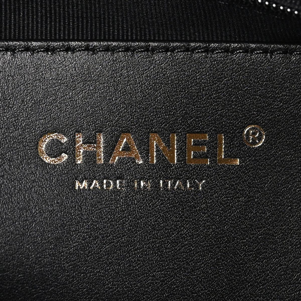 Chanel Washed Denim Quilted Maxi Bow Bag Black 6 of 10