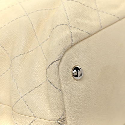 Chanel Grained Calfskin Quilted Small Daily Tote Dark White Black 12 of 16
