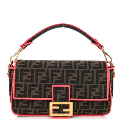 Fendi Fabric Jacquard FF 1974 Baguette Tobacco Moro Fuxia Fluo 1 of 12