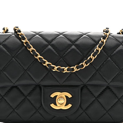 Chanel Lambskin Quilted Mini Rectangular Pearl Crush Flap Black 8 of 10