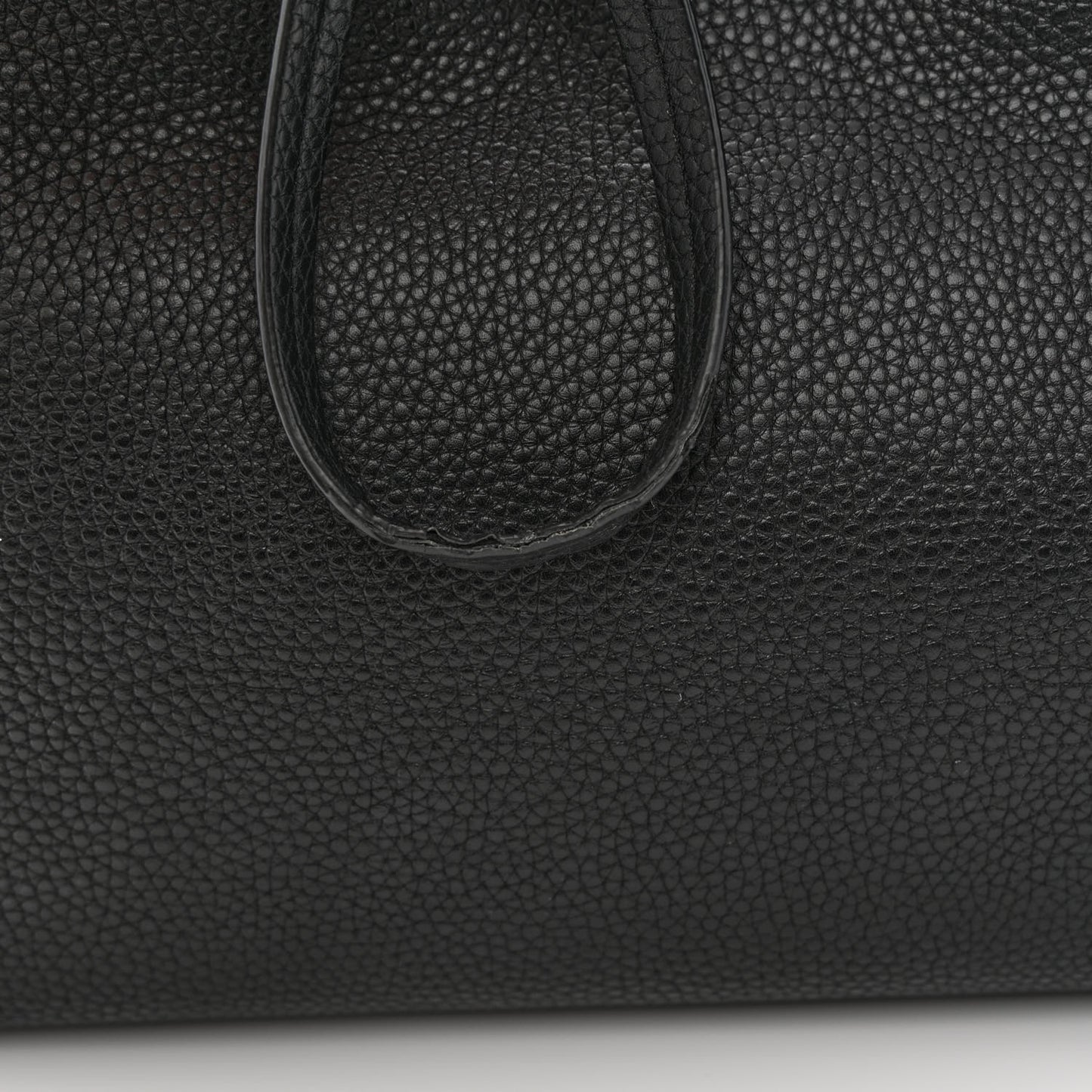 Grained Calfskin Small Rockstud Shoulder Tote Black
