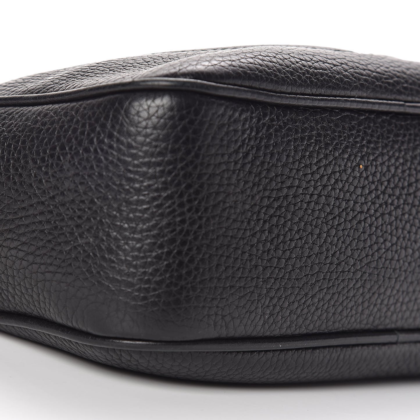 Pebbled Calfskin Small Soho Disco Bag Black