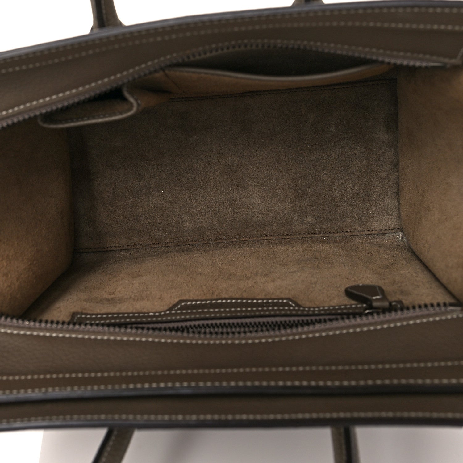 Celine Drummed Calfskin Micro Luggage Souris 4 of 8
