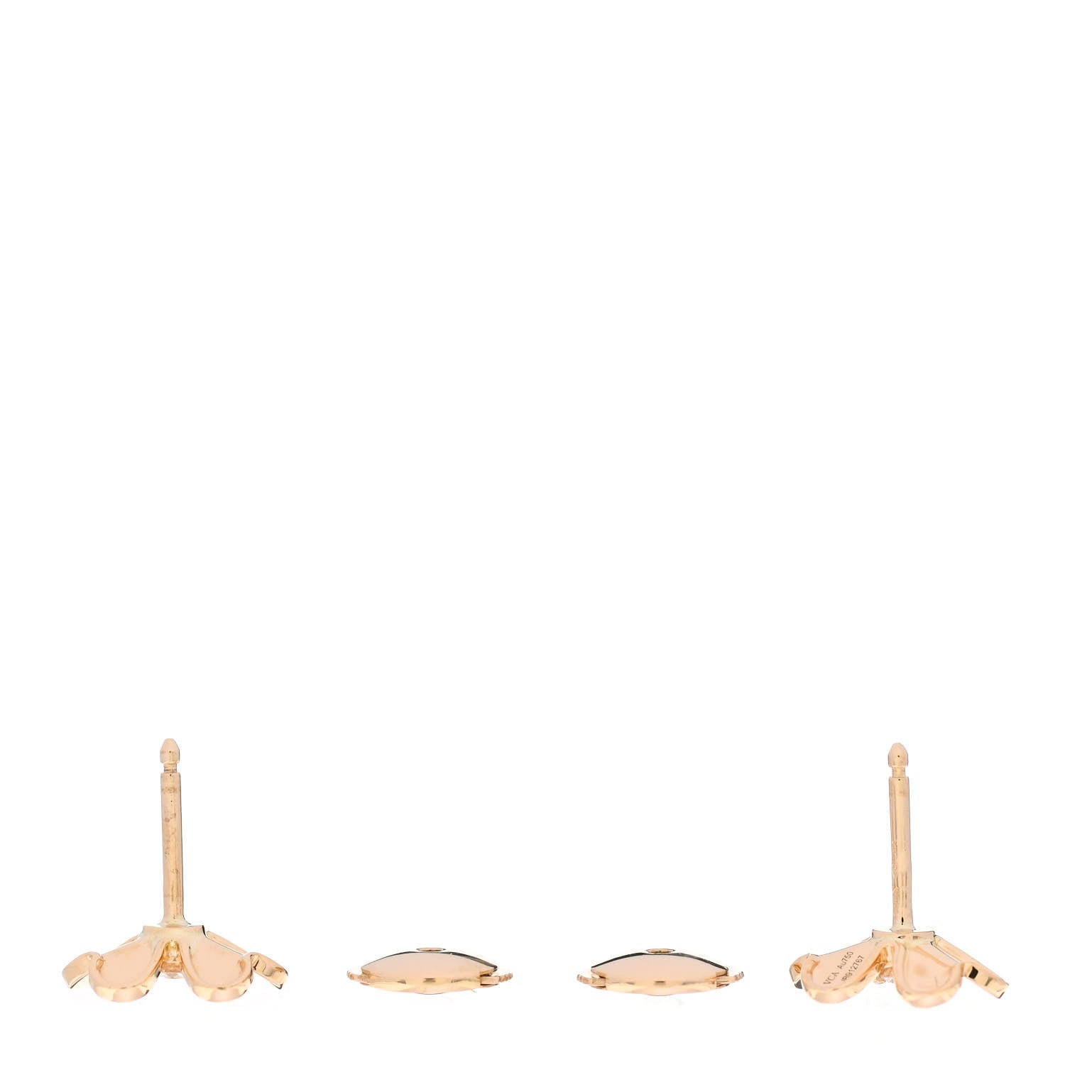 Van Cleef & Arpels 18K Yellow Gold Diamond Mini Frivole Earrings 3 of 5