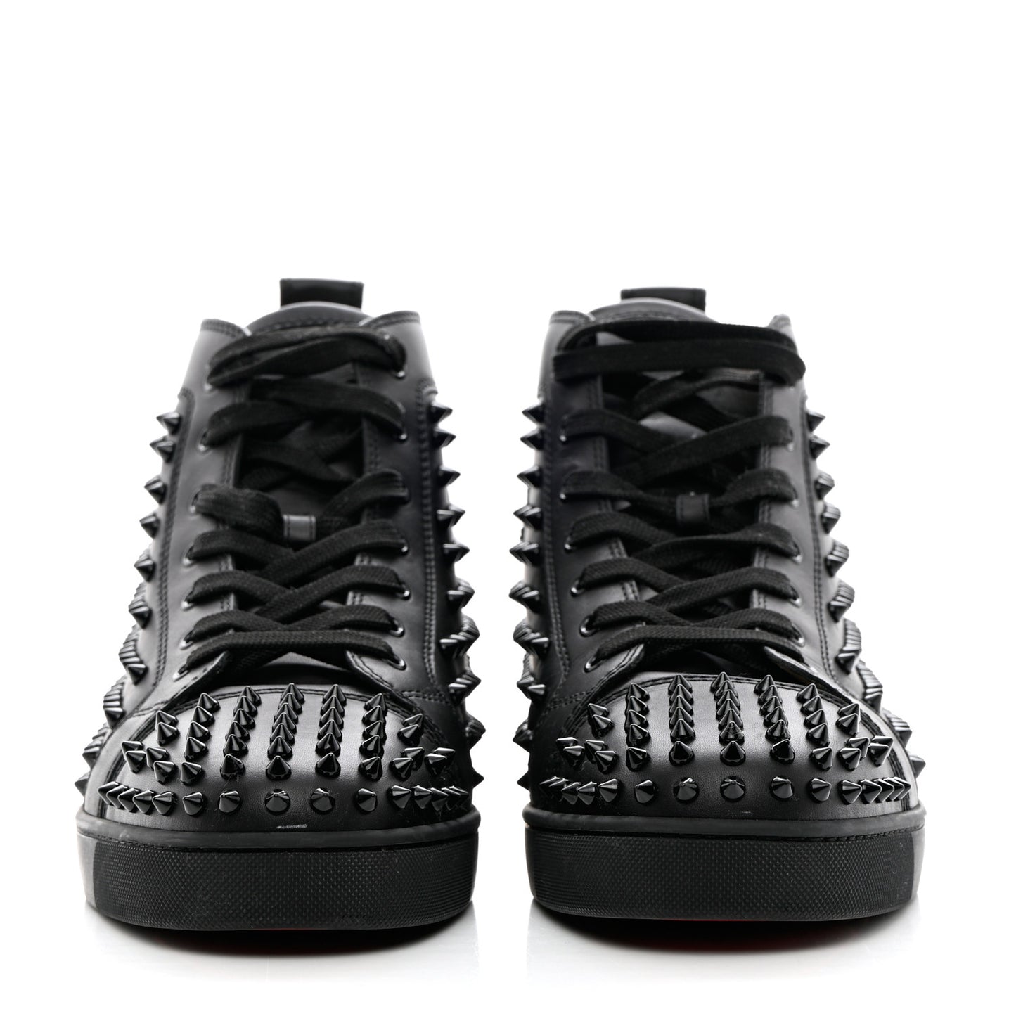 Calfskin Mens Louis Spikes Flat Sneakers 44.5 Black