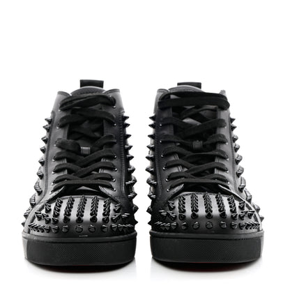 Christian Louboutin Calfskin Mens Louis Spikes Flat Sneakers 44.5 Black 2 of 14