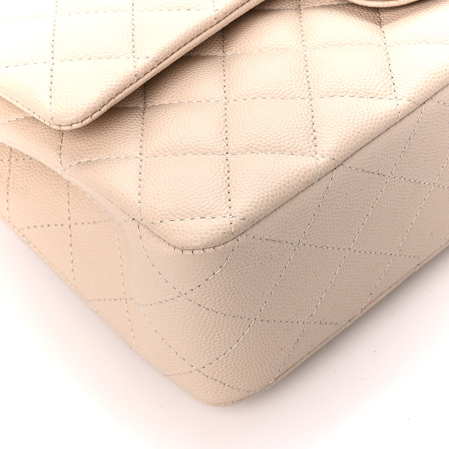 Chanel Caviar Quilted Medium Double Flap Ecru 11 of 12