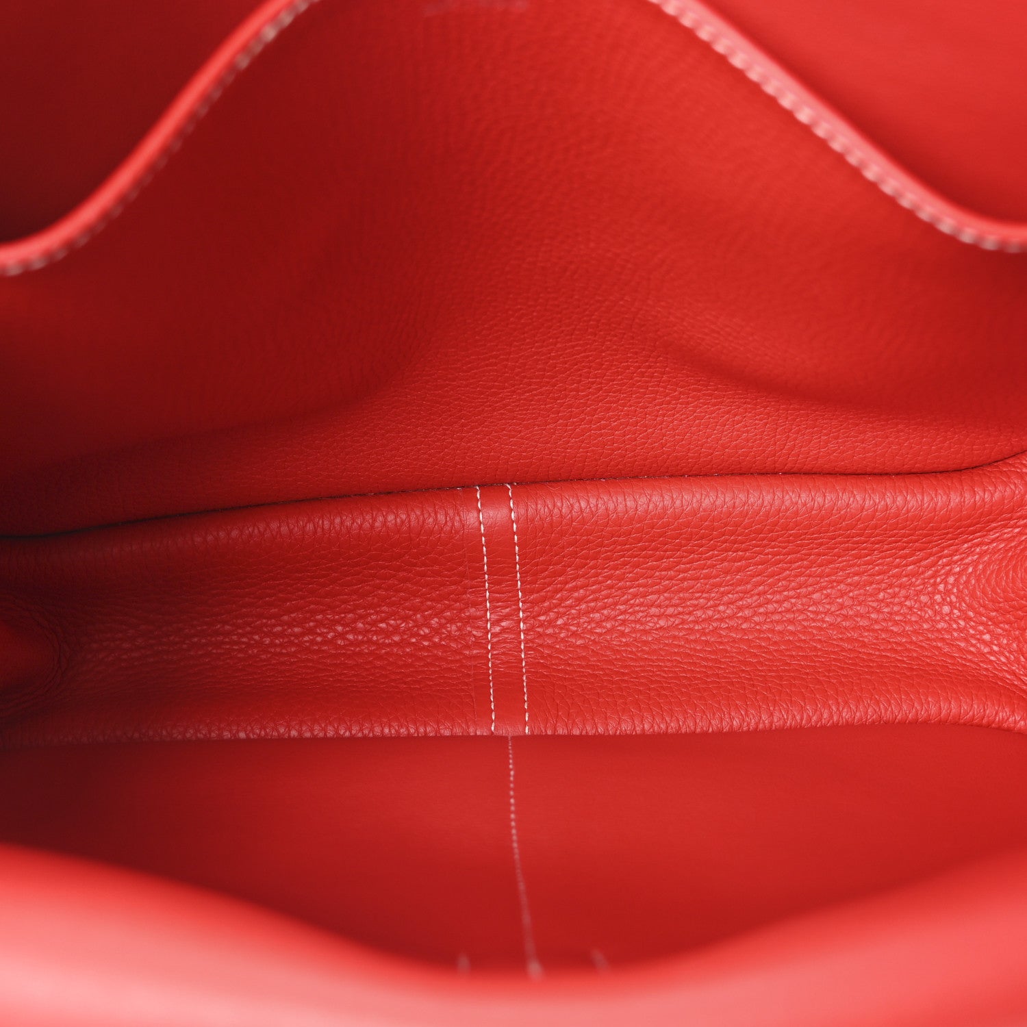 Hermes Taurillon Clemence Halzan 31 GM Rouge Casaque Vermillion 5 of 10