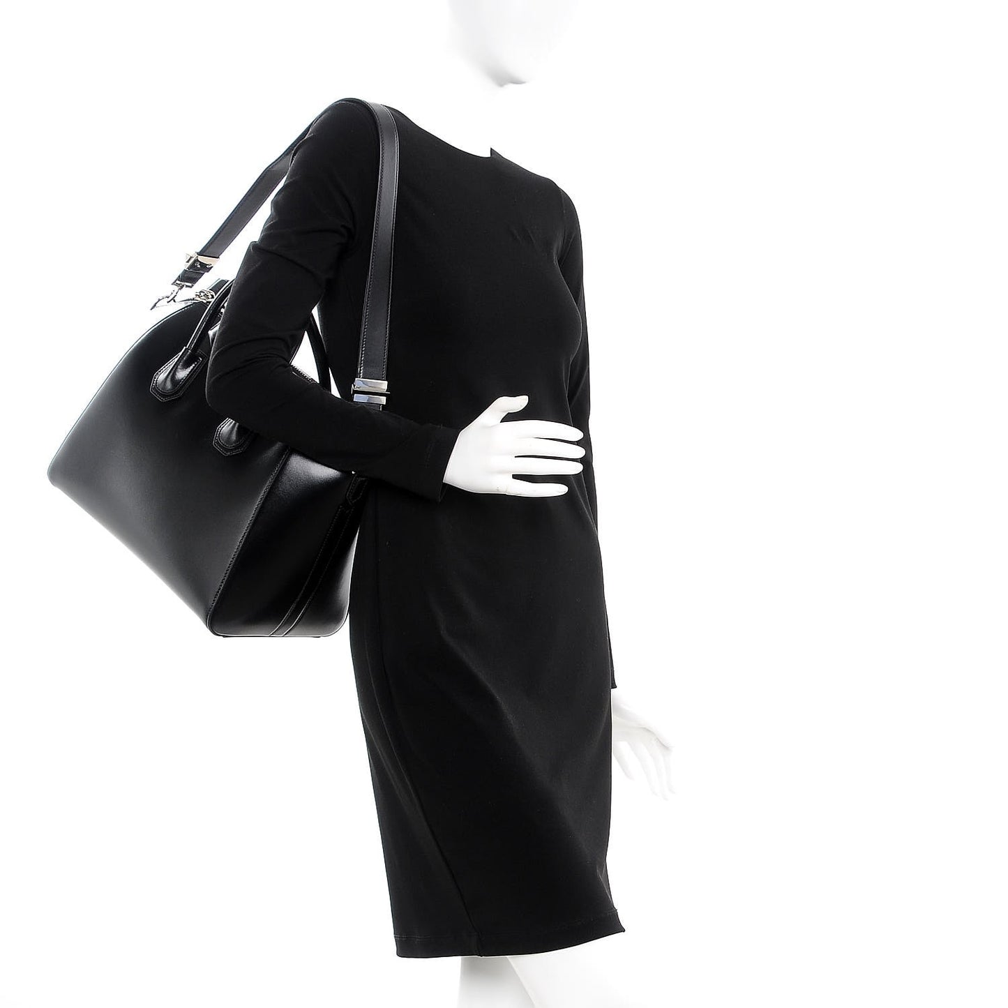 Shiny Lord Calfskin Medium Antigona Black