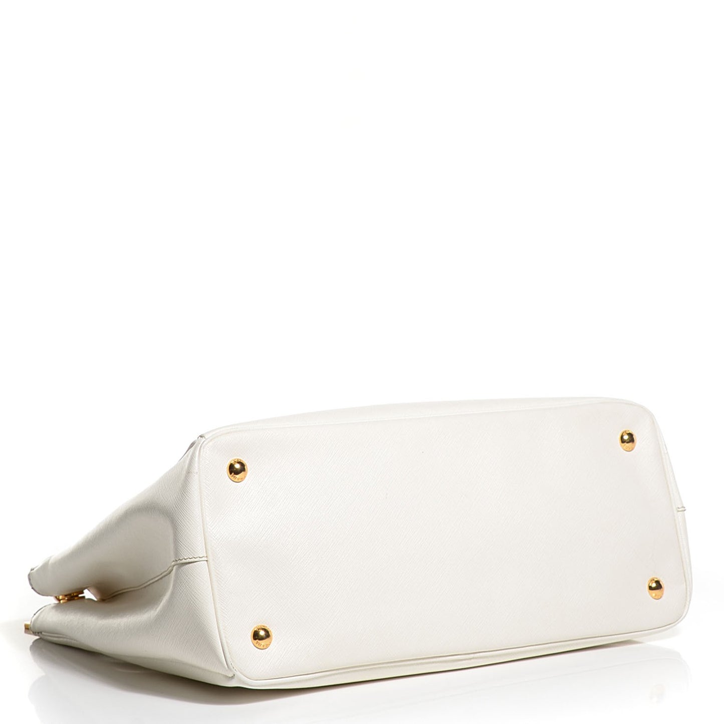 Saffiano Lux Large Double Zip Tote Bianco