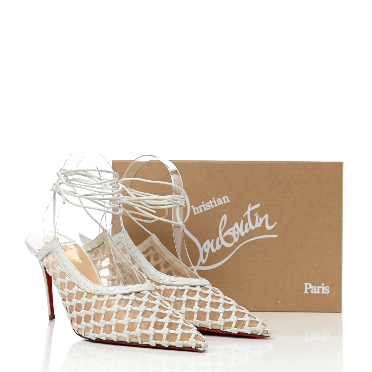 Shiny Nappa Woven Mesh Cage Curry 85 Sandals 40 Latte