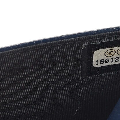 Chanel Caviar Timeless CC Wallet On Chain WOC Navy Blue 8 of 11