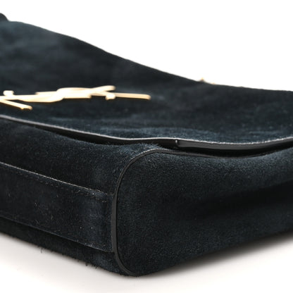 Saint Laurent Smooth Calfskin Suede Small Reversible Monogram Kate Satchel Black 14 of 18