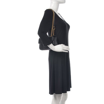 Gucci Calfskin Matelasse Mini GG Marmont Shoulder Bag Black 2 of 10
