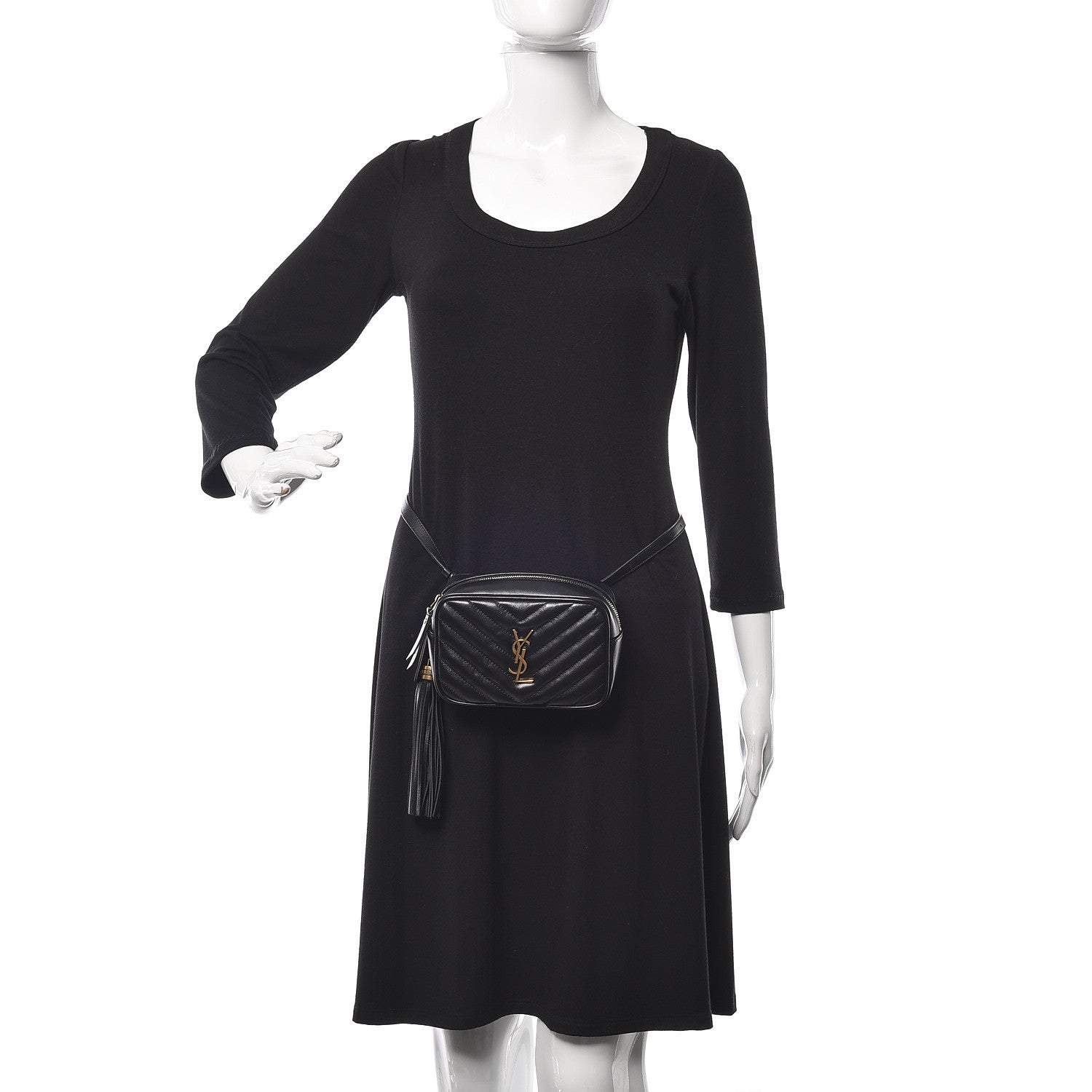 Saint Laurent Calfskin Matelasse Monogram Lou Belt Bag Black 2 of 12