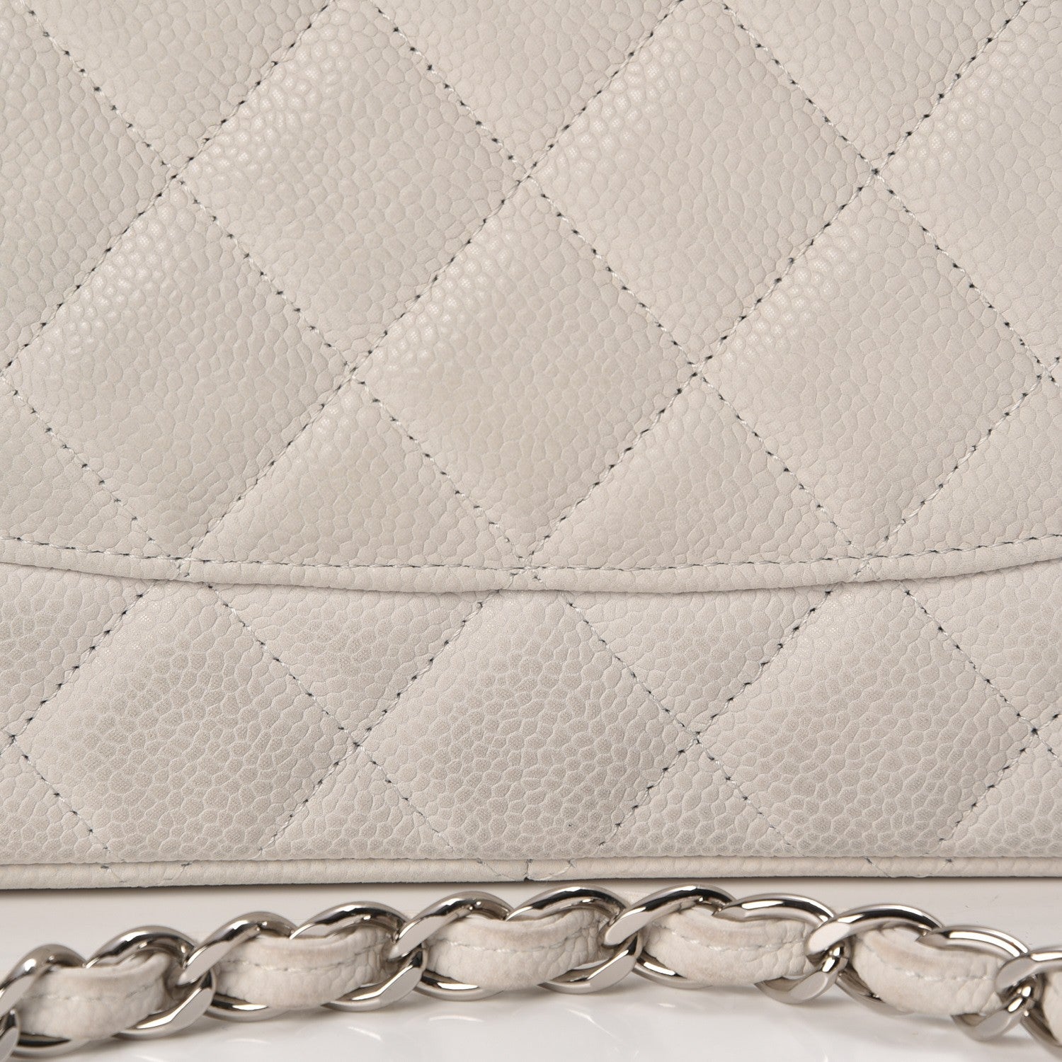 Chanel Iridescent Caviar Quilted Jumbo Double Flap White 8 of 10