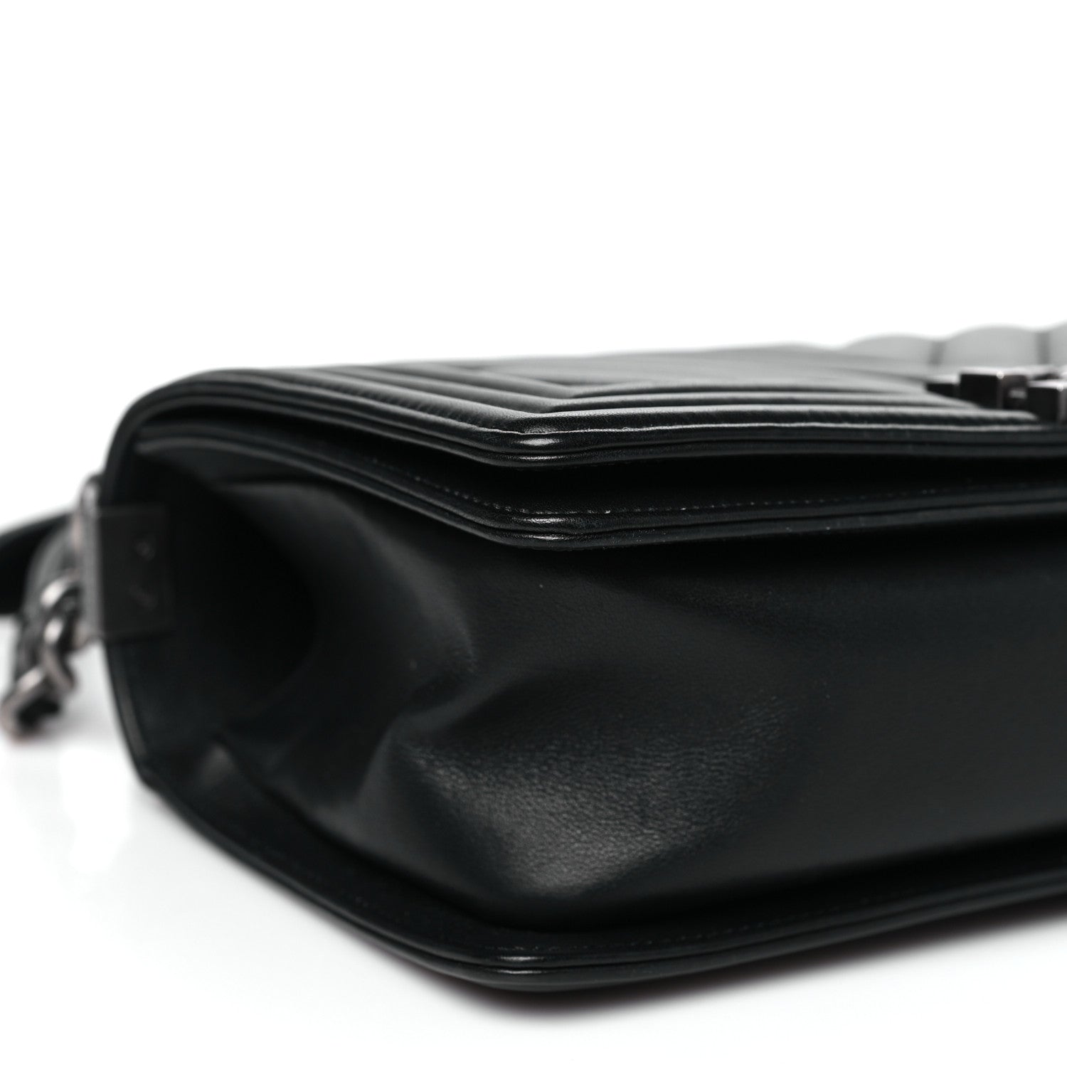 Chanel Calfskin Chevron Quilted Medium Boy Flap Black 9 of 11